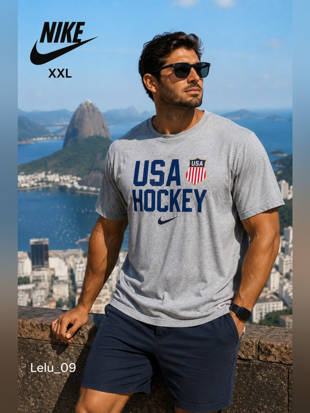 Nike USA Hockey Dri-FIT Men’s Gray T-Shirt XXL Team USA